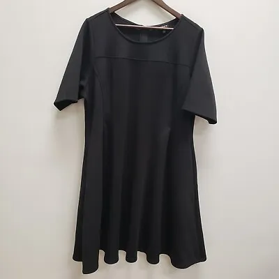 Torrid Women Fit & Flare Dress Size 22 Black Short Sleeve Knee Length Round Neck • $29.88