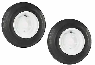 $99.95 • Buy (2) Two Trailer Tires On Rims 4.80-8 480-8 LRB 5 Lug Bolt Wheel White 4ply Rated