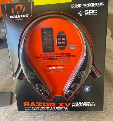 Walker's Game Ear GWP-BTN-BT Razor XV 3.0 Bluetooth Headset Black Behind Neck • $75