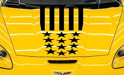 NEW - 18  Center Hood USA FLAG RACING STRIPES Vinyl Decal (Fits Corvette C6) • $54.95