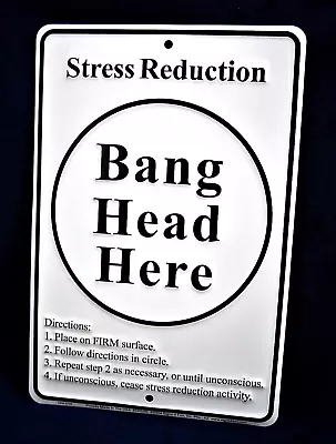 STRESS REDUCTION -*US MADE* Embossed Metal Sign - Man Cave Garage Bar Wall Decor • $15.75