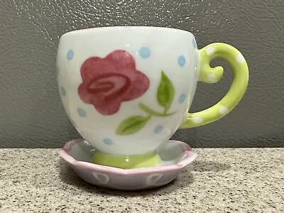 Vintage Avon Tea Cup Saucer Candle 2.5” Unused In Excellent Condition • $8