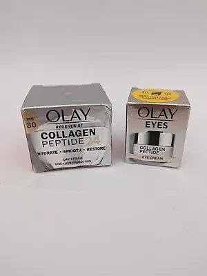 Set Of OLAY Collagen Peptide 24 Day Cream 50ml & Eye Cream 15ml • £18.99