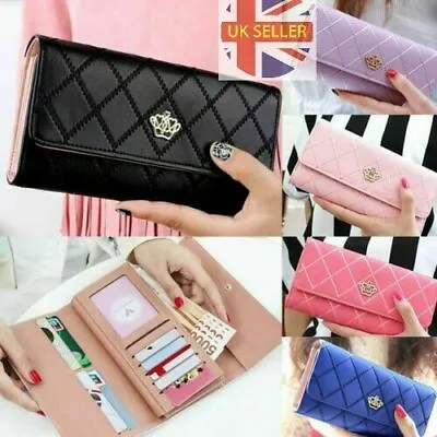 Women Ladies Leather Wallet Long Zip Purse Card Phone Holder Case Clutch Handbag • £2.10