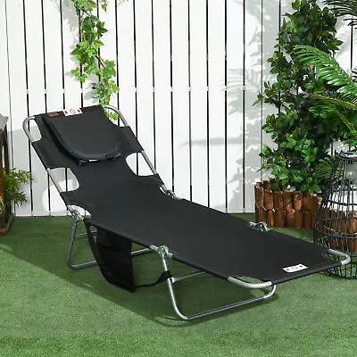 Outdoor Chaise Lounge Portable Adjustable With Face Cavity & Arm Slots • $62.99