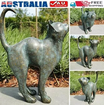 7  Beautiful Cat Statue With Rounded Back Garden Decor Outdoor Ornament Decor • $24.70