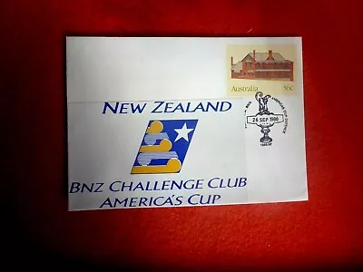 Americas Cup Postmark 1986 Pse With Postmark Bnz Challenge Nz Sticker   • $5.18