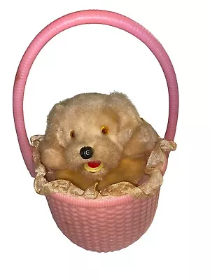 Vintage VIA Alps Rock Valley Toys Dog In A Basket Wind Up Puppy  WORKS 21/2291 • $12.99