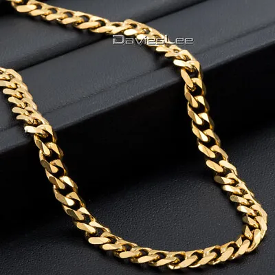4MM Yellow Gold Filled CURB CUBAN Link Chain Necklace Men Women Hip Hop 18-30  • $8.99