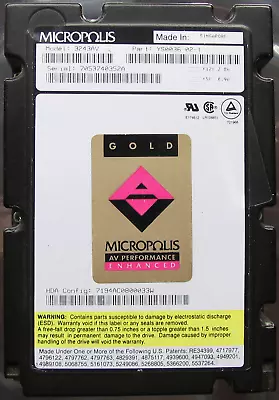 £10 • Buy Micropolis 3243AV 4GB (?) Apple Mac Macintosh SCSI 50pin Vintage Hard Drive