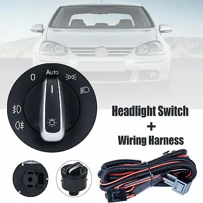 5ND941431B Headlight Fog Light Switch & Wiring Harness For VW Golf MK6 MK5 Jetta • $28.99