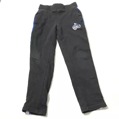 365 Kids Boys Black Knit Sweatpants Blue White Side Stripes MONSTER TRUCK Size 6 • $8.18