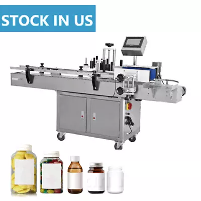 MT-200 Automatic Round Bottle Labeling Machine Rolling Sticker Labeler US Stock • $5999