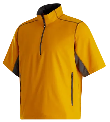 NEW MENS FOOTJOY GOLF Short Sleeve Sport Windshirt MUSTARD/CHARCOAL LARGE • $49.50