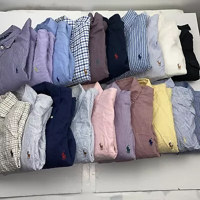 Wholesale Lot Of 20 Ralph Lauren Men's Button Down Shirts Medium M • $196.50