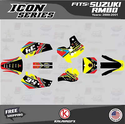 Graphics Decal Kit For Suzuki RM80 (2000-2001) RM80 Icon Series - Red • $54.99