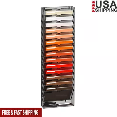 16-Tier Wall File Organizer Hanging Holder Papers Magazine Files Clipboard NEW • $68.39