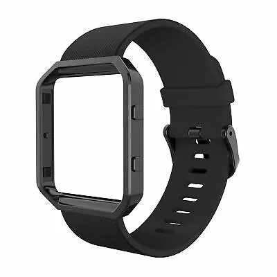 $45.45 • Buy For Fitbit Blaze Bands Silicone Replacement Watch Band Strap Black Frame Smart..