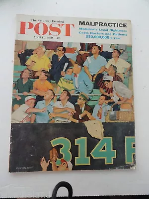 Saturday Evening Post Magazine Back Issue April 11 1959 Complete Baseball     2 • $14.99