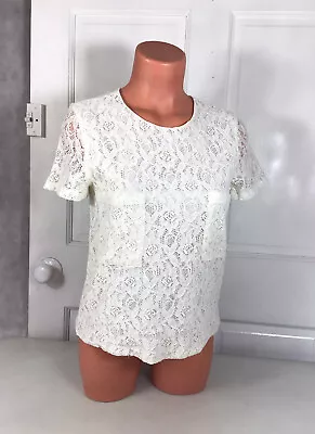 ZARA Lace Blouse Front Pocket Womens Small • $12.95