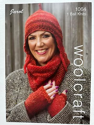 £3.10 • Buy JAROL 1064 Hat, Cowl And Fingerless Mitts Knitting Pattern