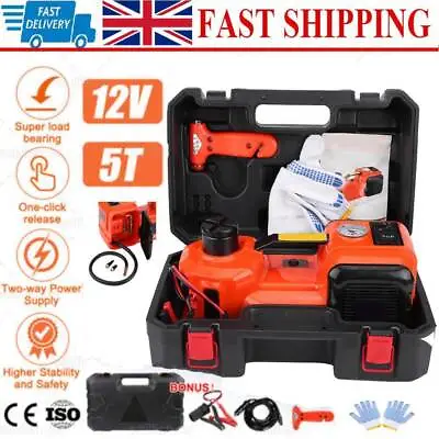 5Ton 12V Car Electric Hydraulic Floor Jack Lift Inflator Pump With Flashlight • $114.95