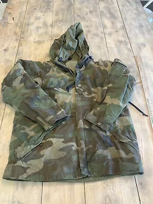 US Military Jacket Large L  Cold Weather Parka Woodland Camo Authentic Gore-Tex • $68.99