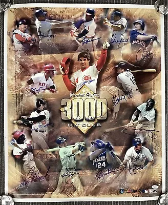 3000 Hit Club Signed Poster Baseball Musial Mays Carew Boggs Yount +9 Auto JSA • $1399.99