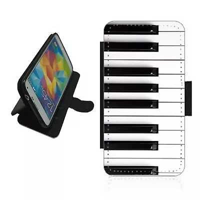 Piano Keys Phone Case Wallet Flip Cover Novelty Keyboard Pianist KEY1 • £13.99