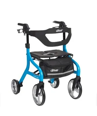 Drive Medical Nitro Sprint Rollator Walker Blue Standard Height Seat Foldable • $80