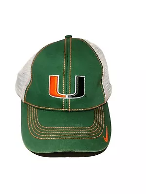 Vintage Nike Miami Hurricanes Snapback Mesh Hat Cap Trucker NCAA College Sports • $25