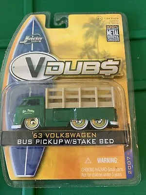 $11 • Buy Jada Toys V-Dubs '63 Volkswagen Bus Pickup W/Stake Bed Wave 3 2007 1:64 Sealed 