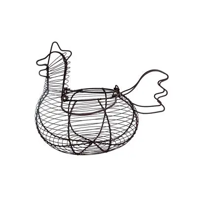 Wire Egg Basket Hen Shaped Egg Storage Holder Chicken Iron Basket Kitchen • £15