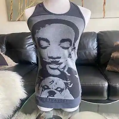 ELEVEN PARIS Will Smith ''LIFE IS A JOKE''  Gray Stretch Tank Top Woman’s M • £19.28