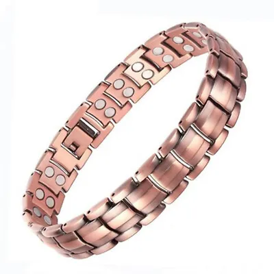 Mens Double Strength Copper Rich Bio Magnetic Healing Bracelet 36 Magnets UK • £5.74