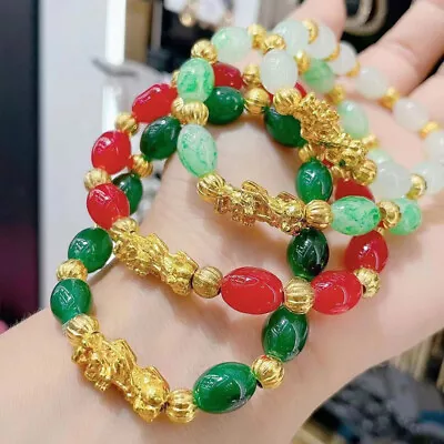 Turn Luck Pi Xiu Bracelet For Women Men Crystal Glass Beaded Bracelet Gift • $22.42