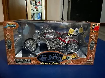 Jada Toys - Von Dutch Kustom Cycles - Dragnut - 1:10 Scale - Red - Orig. Box • $29.99