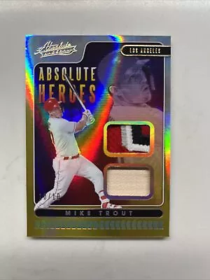 2020 Panini Mike Trout Absolute Heroes GAME USED Quad Color Patch /10 • $199