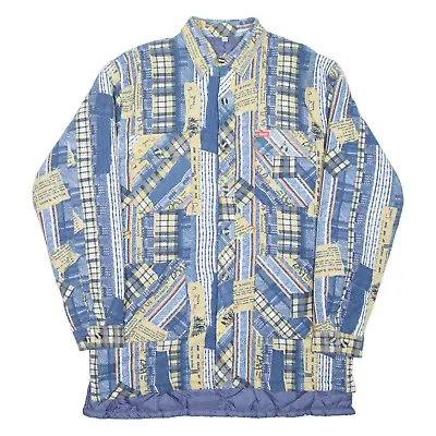 CHALET Padded Mens Shirt Blue Crazy Pattern Long Sleeve L • £9.99