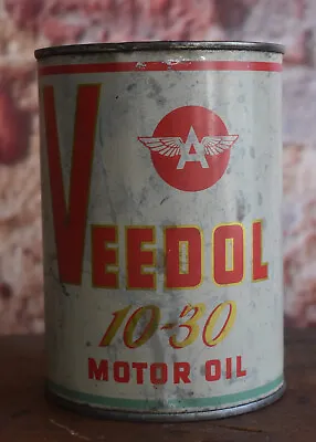 Vintage Flying A Veedol 10-30 Metal Motor Oil Quart Advertising Can Empty • $89.95