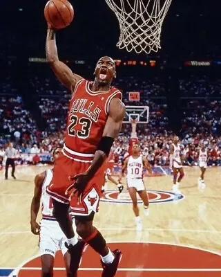 Michael Jordan Jumping With The Tongue Out 8x10 PHOTO PRINT • $7.98