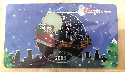 Disney Pin Visa Card Holder Exclusive Happy Holiday 2005 Mickey In Sleigh   NEW • $13.95