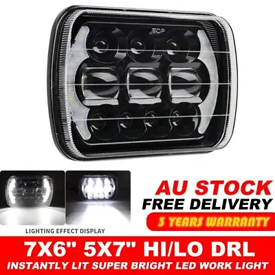 7x6  5x7  LED Headlight Hi Lo DRL Offroad Truck For Jeep Cherokee XJ Wrangler YJ • $50.99