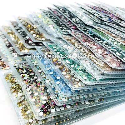 1440pcs/pack SS12(3mm) Round Flatback Crystals Nail Art Rhinestones Glitter Gems • $1.99