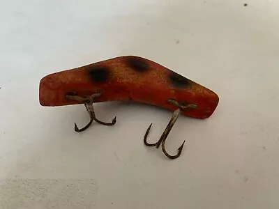 Vintage Unusual Orange And Black Fishing Lure Millsite Daily Double • $15