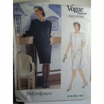 Vogue Yves Saint Laurent Sewing Pattern 1341 Misses Petite Dress UNCUT! Size 14 • $29.95