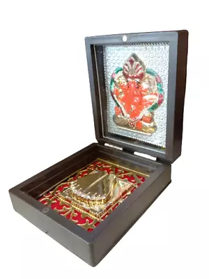 Gold Plated LORD GANESHA Small Pocket Temple -an Unique Office (1960) • $6.99