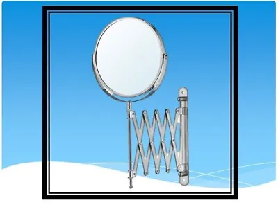 NEW IKEA FRACK  MIRROR Extendable Stainless Steel Round Magnifying Wall • £10.99