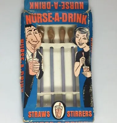 Vintage NOS Nurse A Drink Straws/Stirrers/Gag Gift Straws/A. Freed Novelty USA • $12