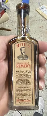 Vintage Hite’s Household Remedy Bottle Roanoke Va A P Bite Company • $15